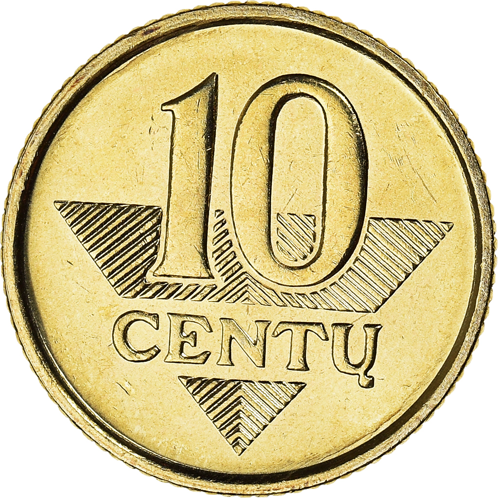 Moneda, Lituania, 10 Centu, 1999, SC, Níquel - latón