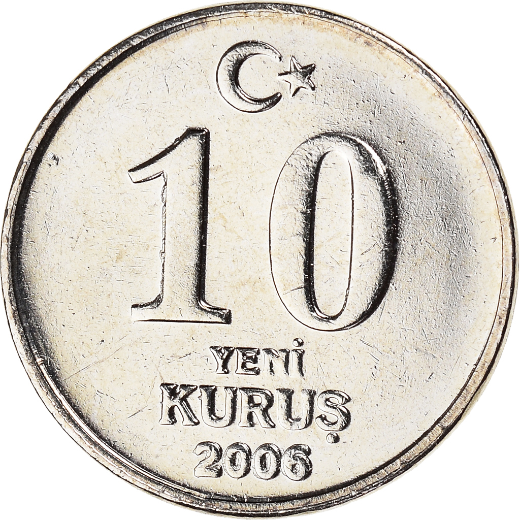 Moneda, Turquía, 10 New Kurus, 2006, Istanbul, EBC, Cobre - níquel - cinc