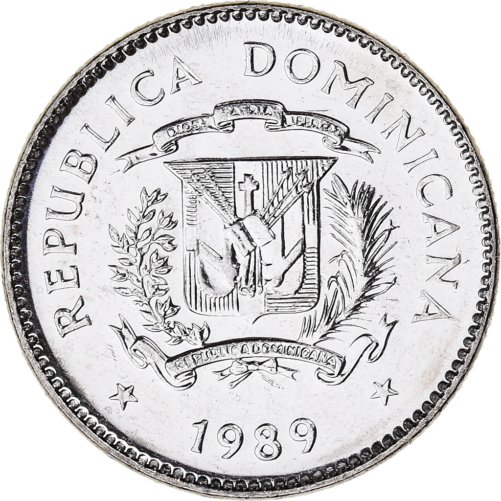 Coin, Dominican Republic, 10 Centavos, 1989, , Nickel Clad Steel, KM70