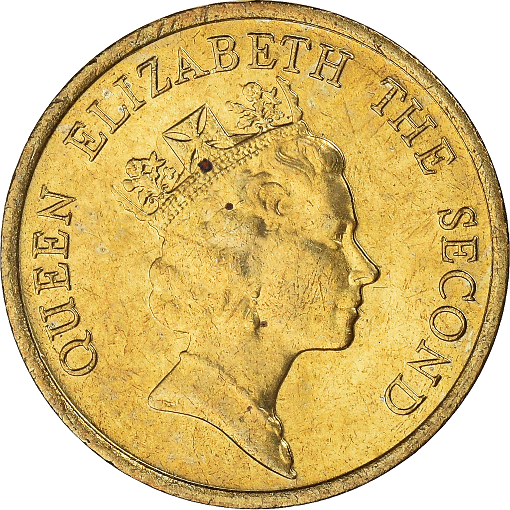 Moneda, Hong Kong, Elizabeth II, 10 Cents, 1985, EBC, Níquel - latón, KM:55