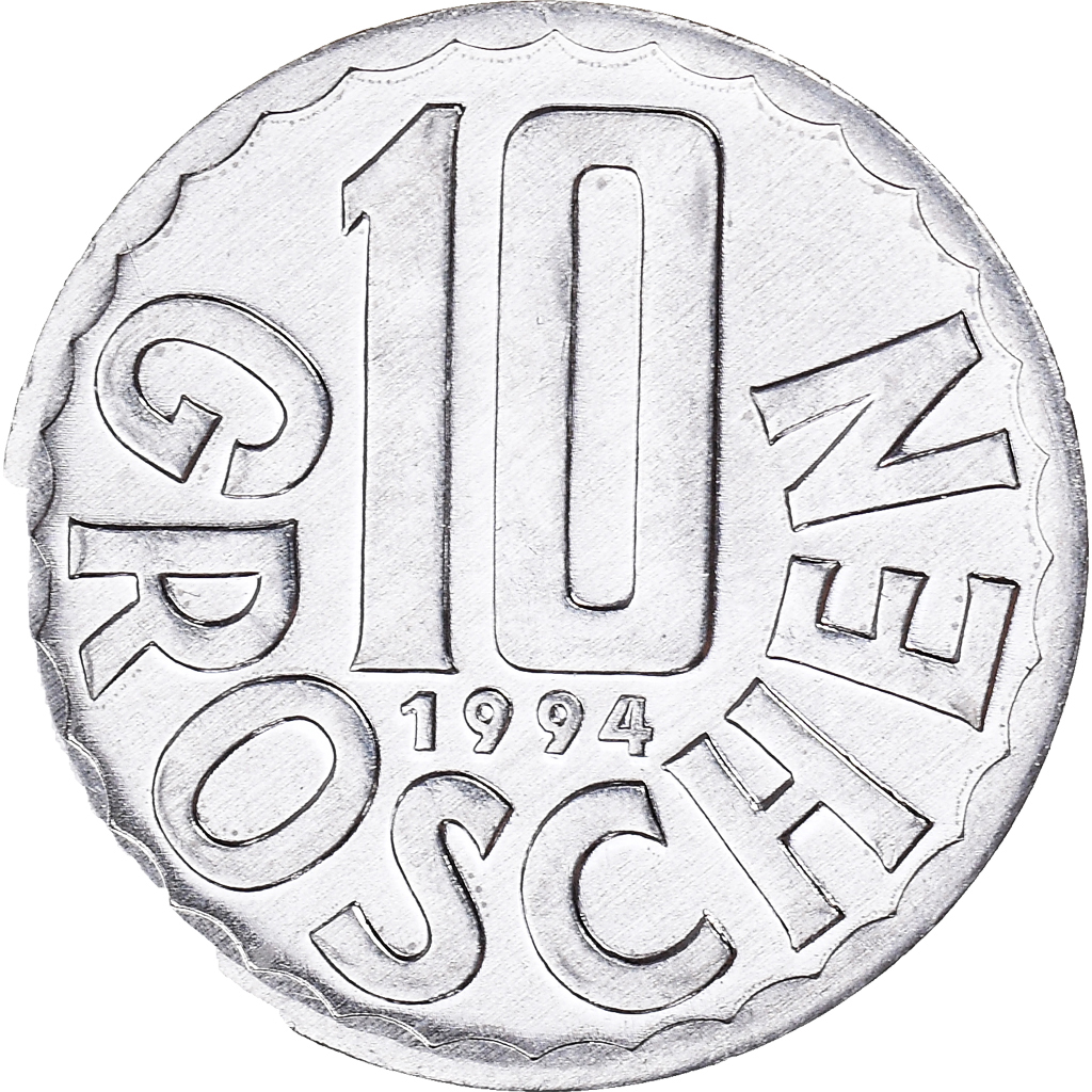 Moneda, Austria, 10 Groschen, 1994, SC, Aluminio