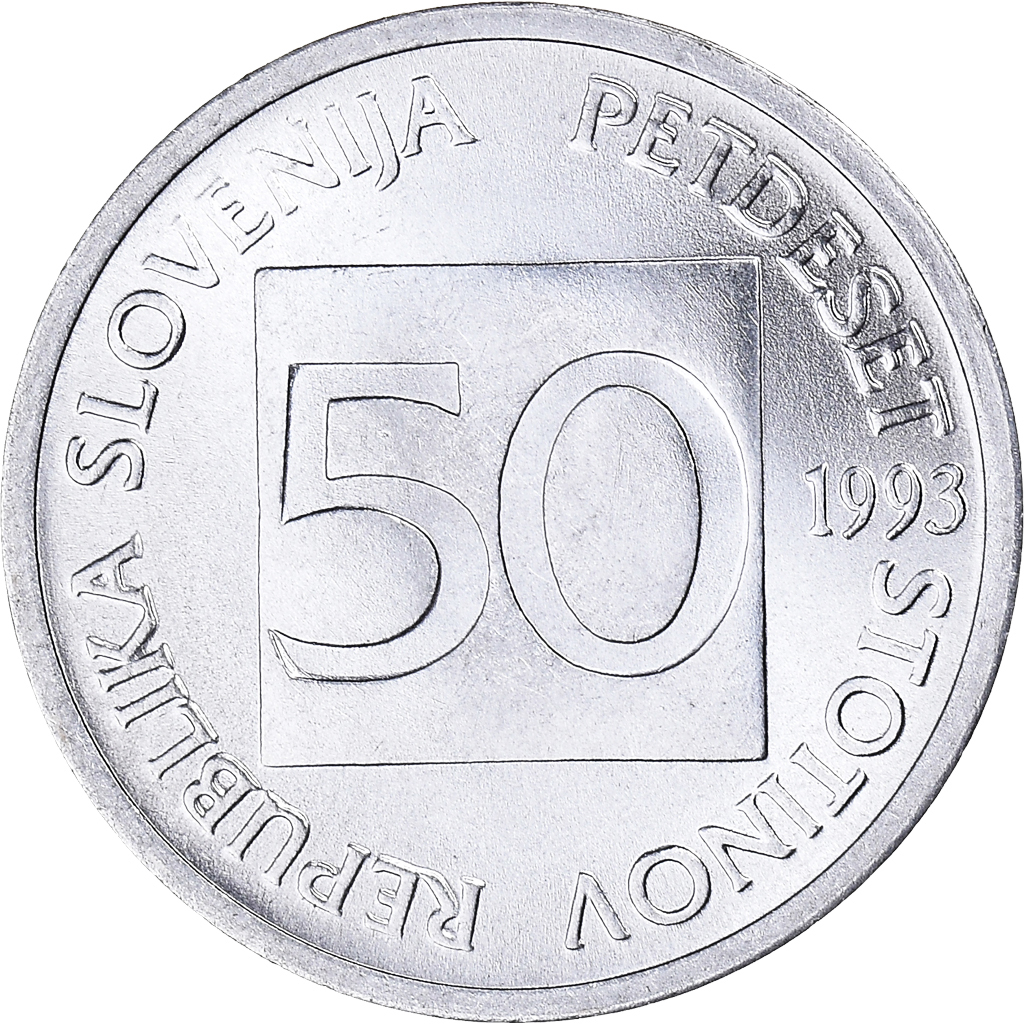 Moneda, Eslovenia, 50 Stotinov, 1993, EBC+, Aluminio, KM:3