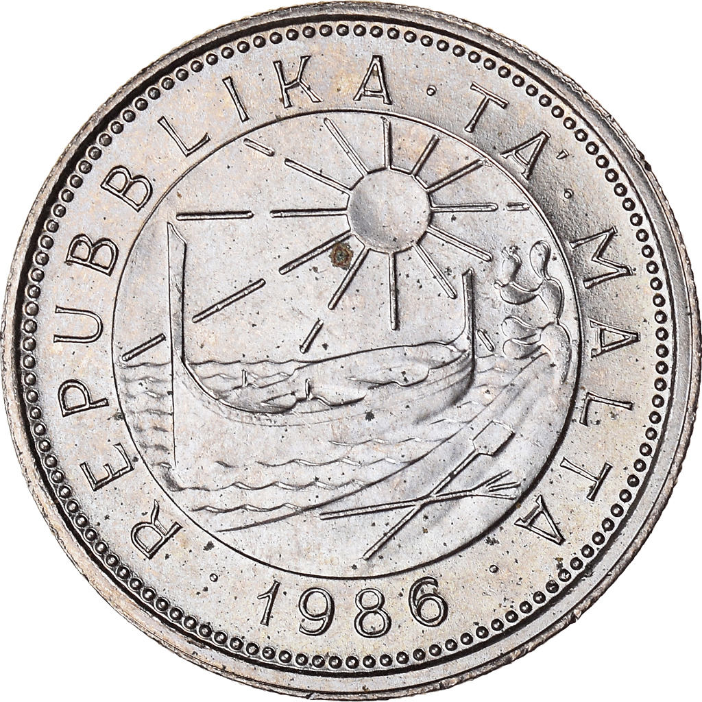 Coin, Malta, 10 Cents, 1986, British Royal Mint, , Copper-nickel, KM:76