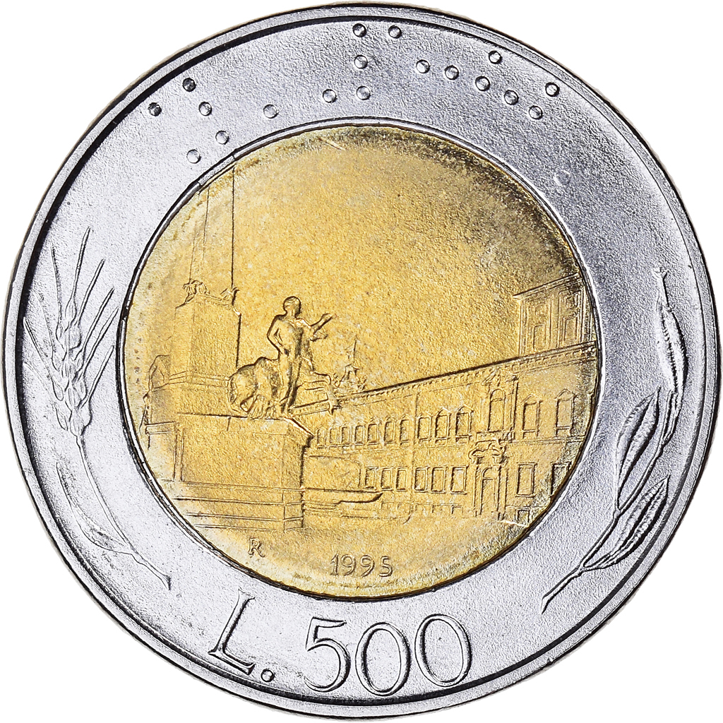 Coin, Italy, 500 Lire, 1995, Rome, , Bi-Metallic, KM:111