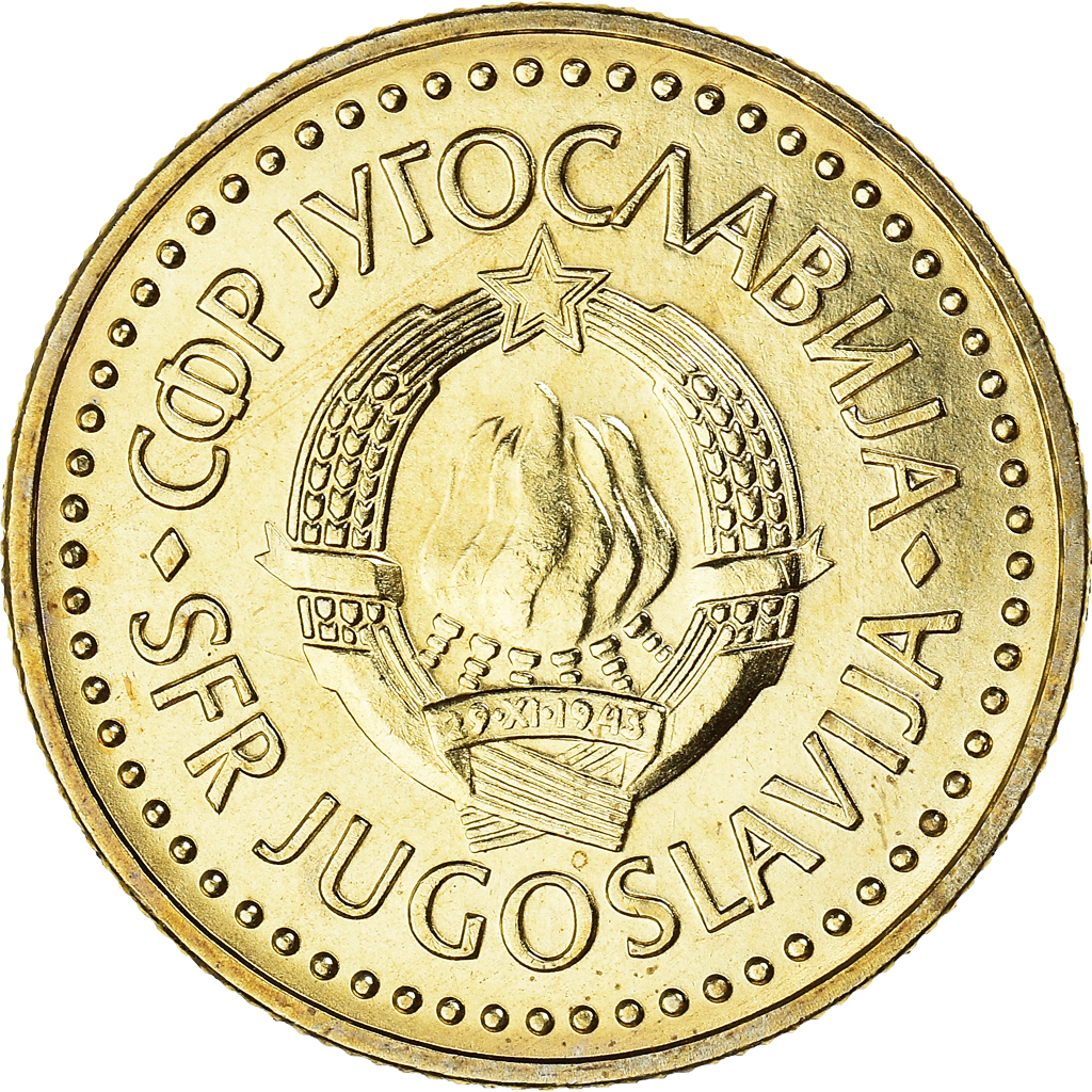 Moneda, Yugoslavia, 5 Dinara, 1983, EBC+, Níquel - latón, KM:88
