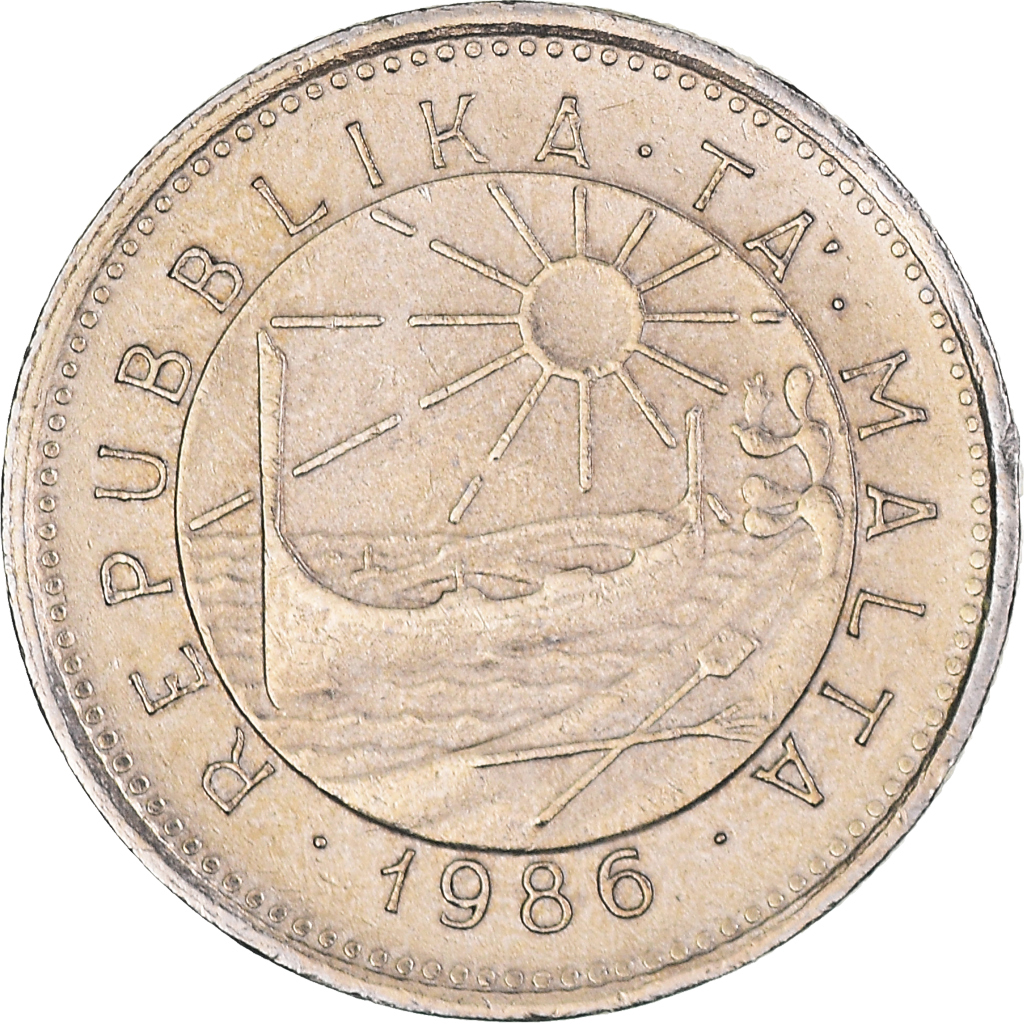 Moneda, Malta, 5 Cents, 1986, MBC+, Cobre - níquel, KM:77