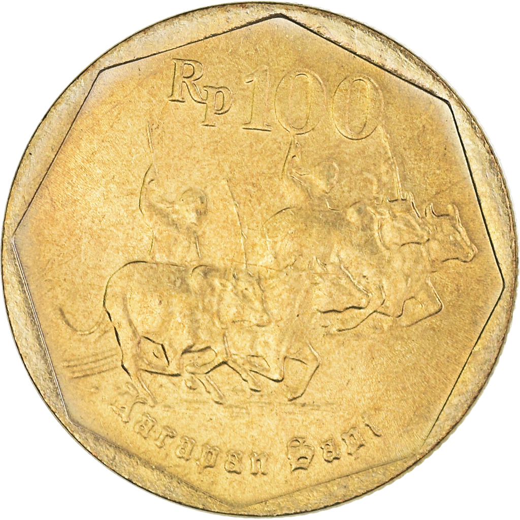 Moneda, Indonesia, 100 Rupiah, 1995, SC+, Aluminio - bronce, KM:53