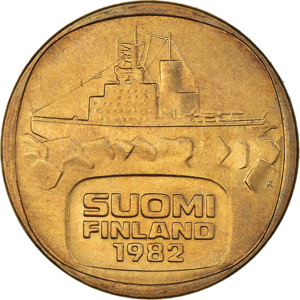 Moneda, Finlandia, 5 Markkaa, 1982, SC+, Aluminio - bronce, KM:57