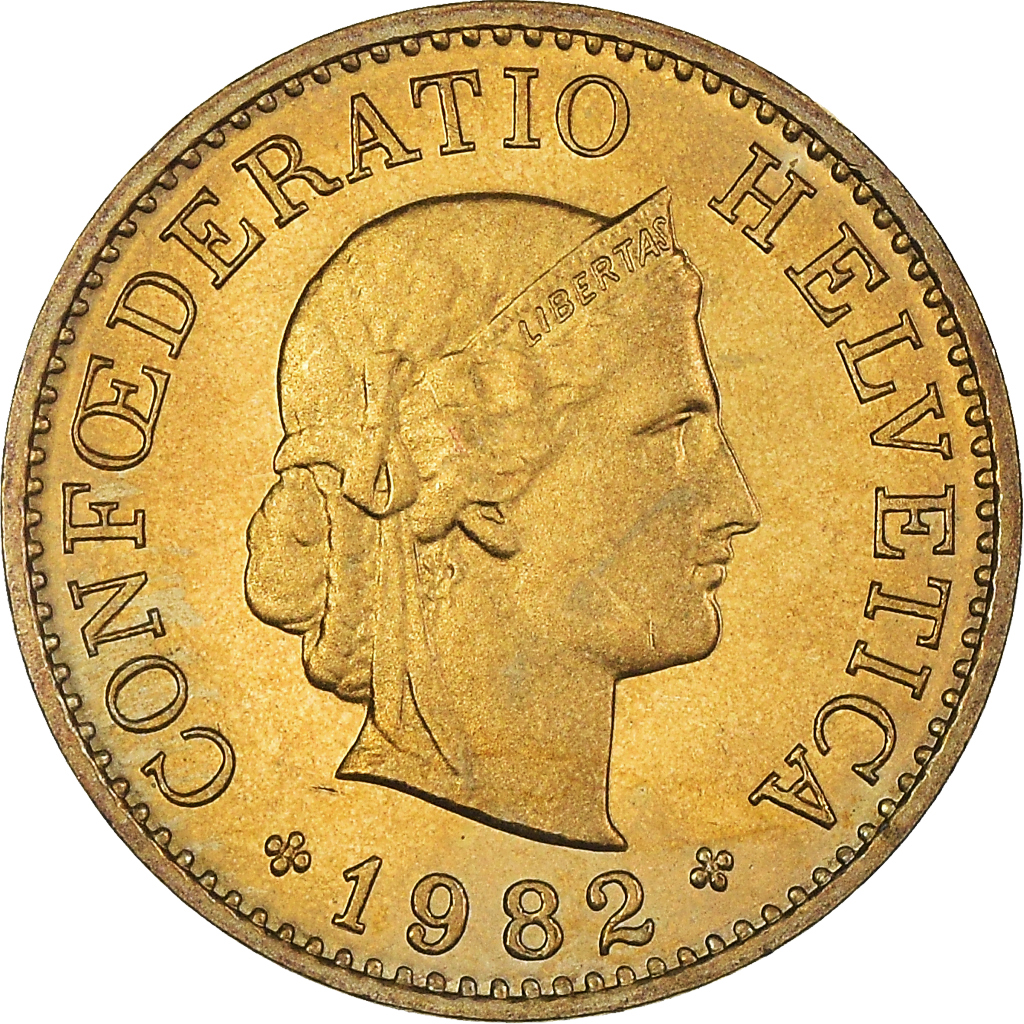 Moneda, Suiza, 5 Rappen, 1982, Bern, SC+, Aluminio - bronce, KM:26c