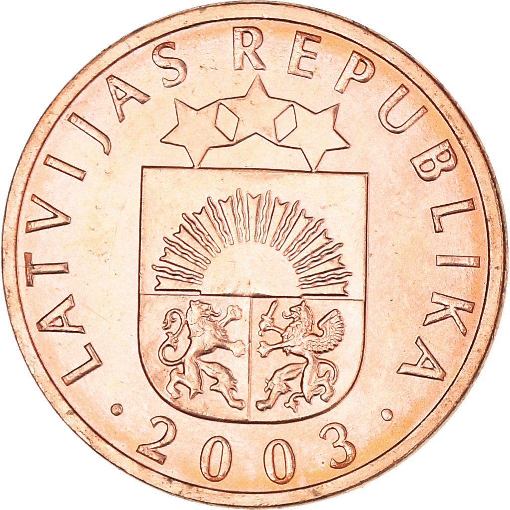 Moneda, Letonia, Santims, 2003, MBC+, Cobre recubierto de acero, KM:15