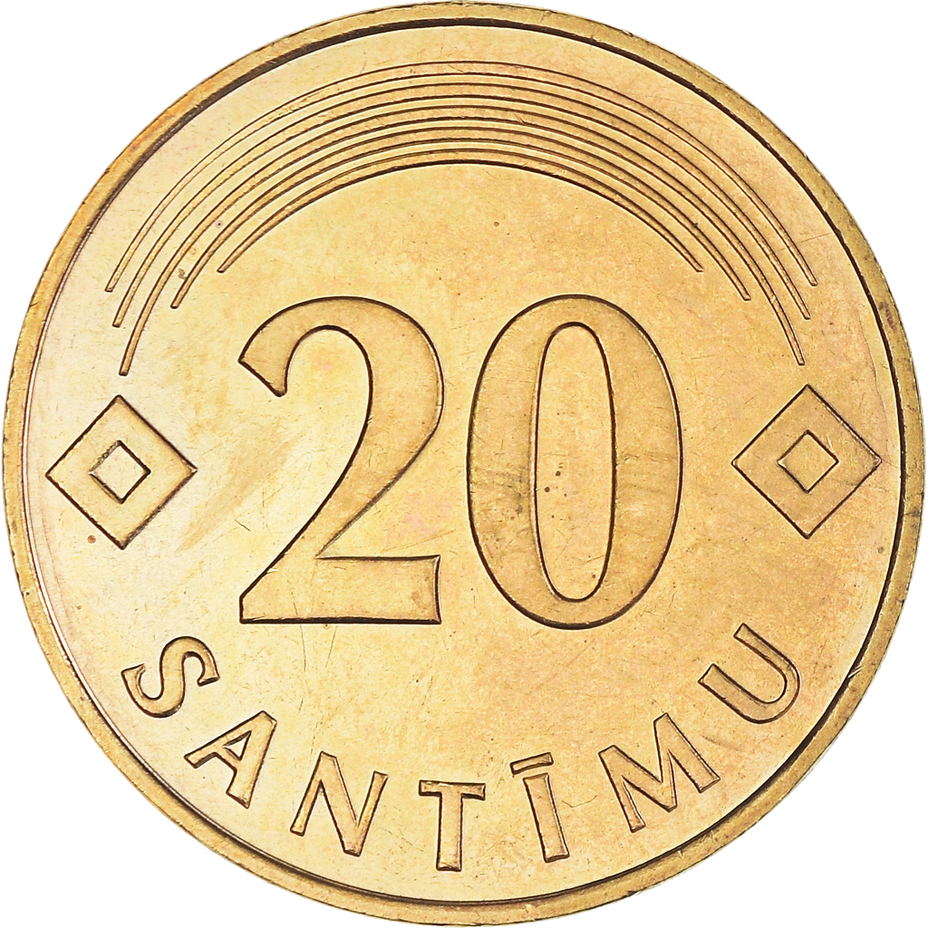 Moneda, Letonia, 20 Santimu, 1992, EBC+, Níquel - latón, KM:22.1
