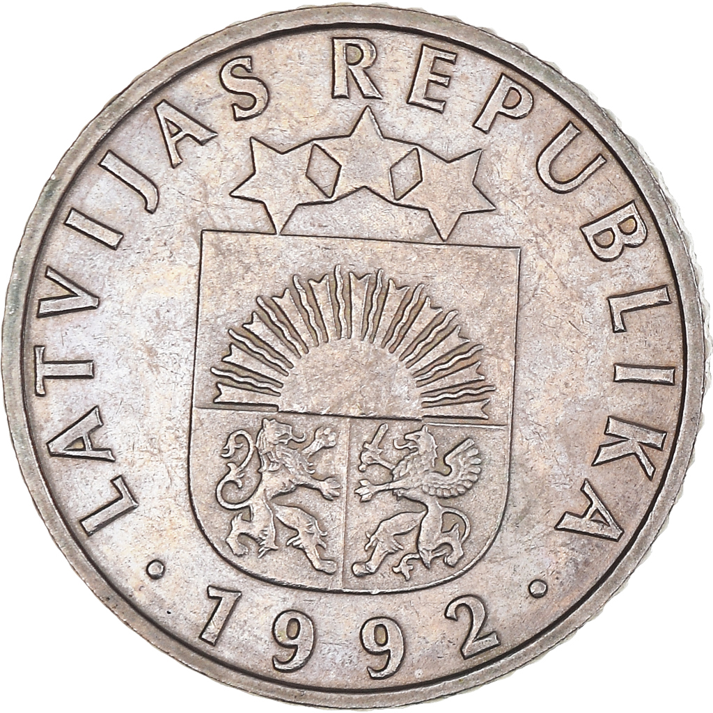 Moneda, Letonia, 50 Santimu, 1992, MBC+, Cobre - níquel, KM:13