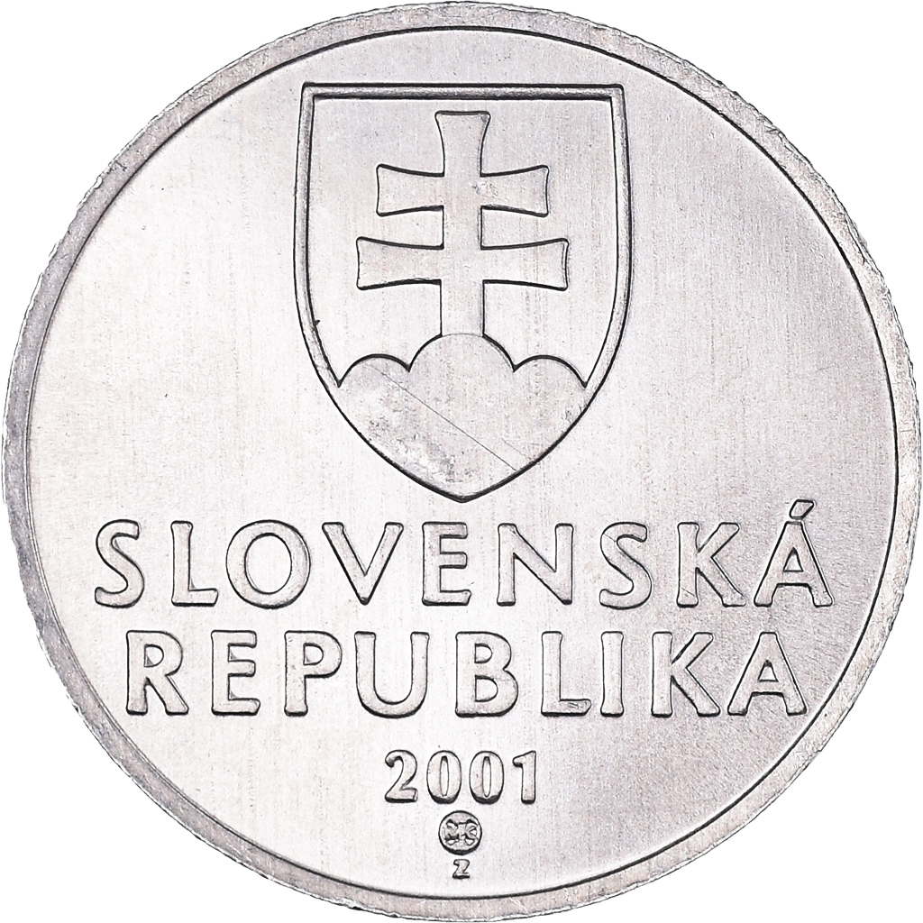 Moneda, Eslovaquia, 20 Halierov, 2001, EBC+, Aluminio, KM:18