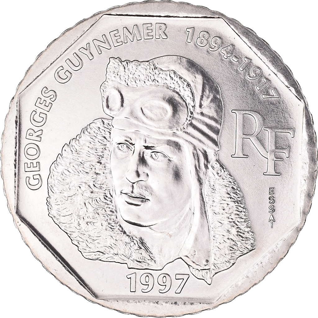 Coin, France, Guynemer, 2 Francs, 1997, Paris, ESSAI, , Nickel