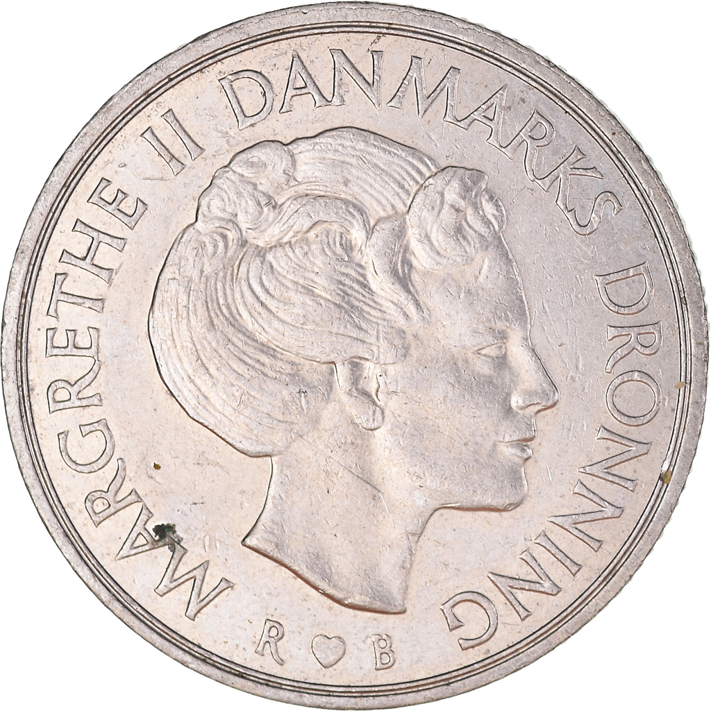 Moneda, Dinamarca, Margrethe II, Krone, 1983, Copenhagen, MBC+, Cobre - níquel