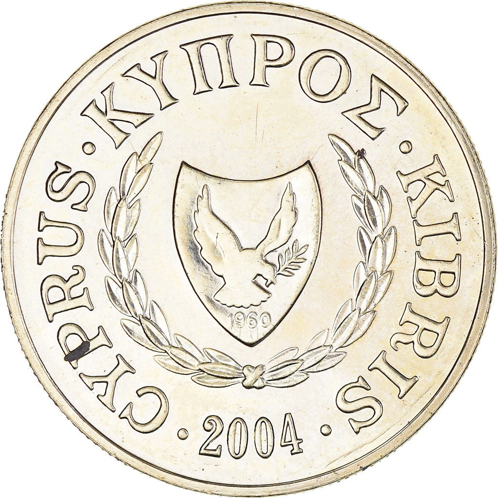 Moneda, Chipre, 10 Cents, 2004, MBC+, Níquel - latón, KM:56.3