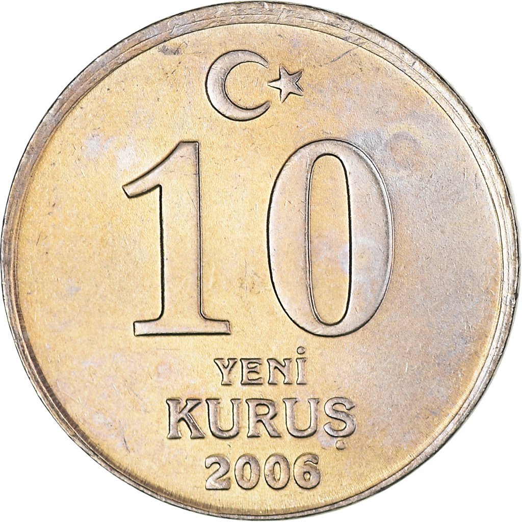 Moneda, Turquía, 10 New Kurus, 2006, Istanbul, EBC+, Cobre - níquel - cinc