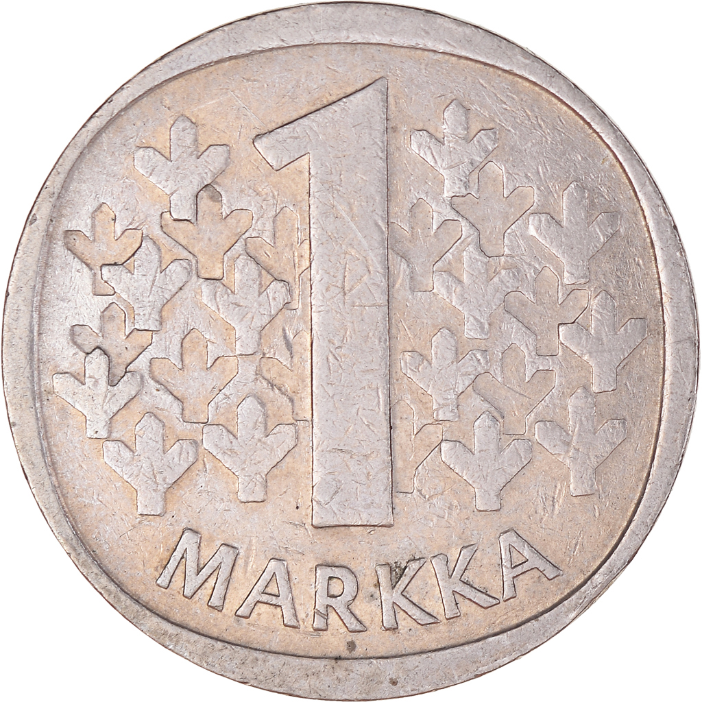 Moneda, Finlandia, Markka, 1975, BC+, Cobre - níquel, KM:49a