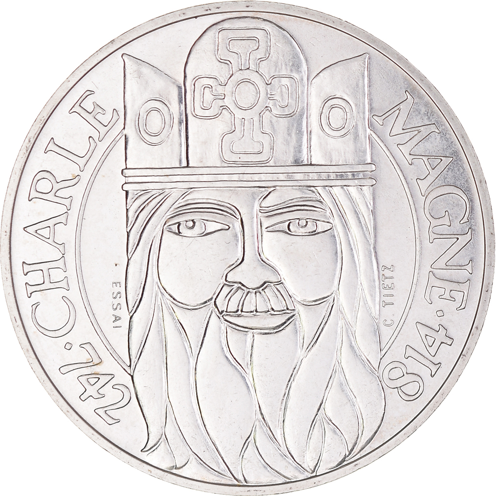 Coin, France, Charlemagne, 100 Francs, 1990, ESSAI, , Silver