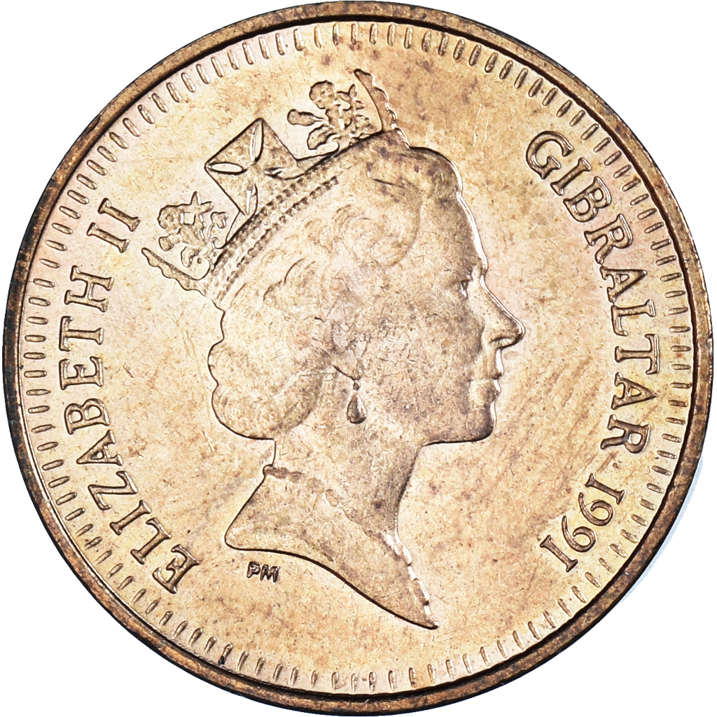 Coin, Gibraltar, Elizabeth II, Penny, 1991, , Bronze, KM:20