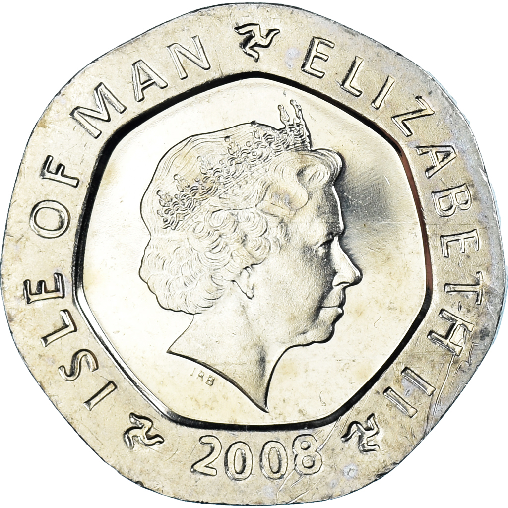 Coin, Isle of Man, Elizabeth II, 20 Pence, 2008, Pobjoy Mint, 