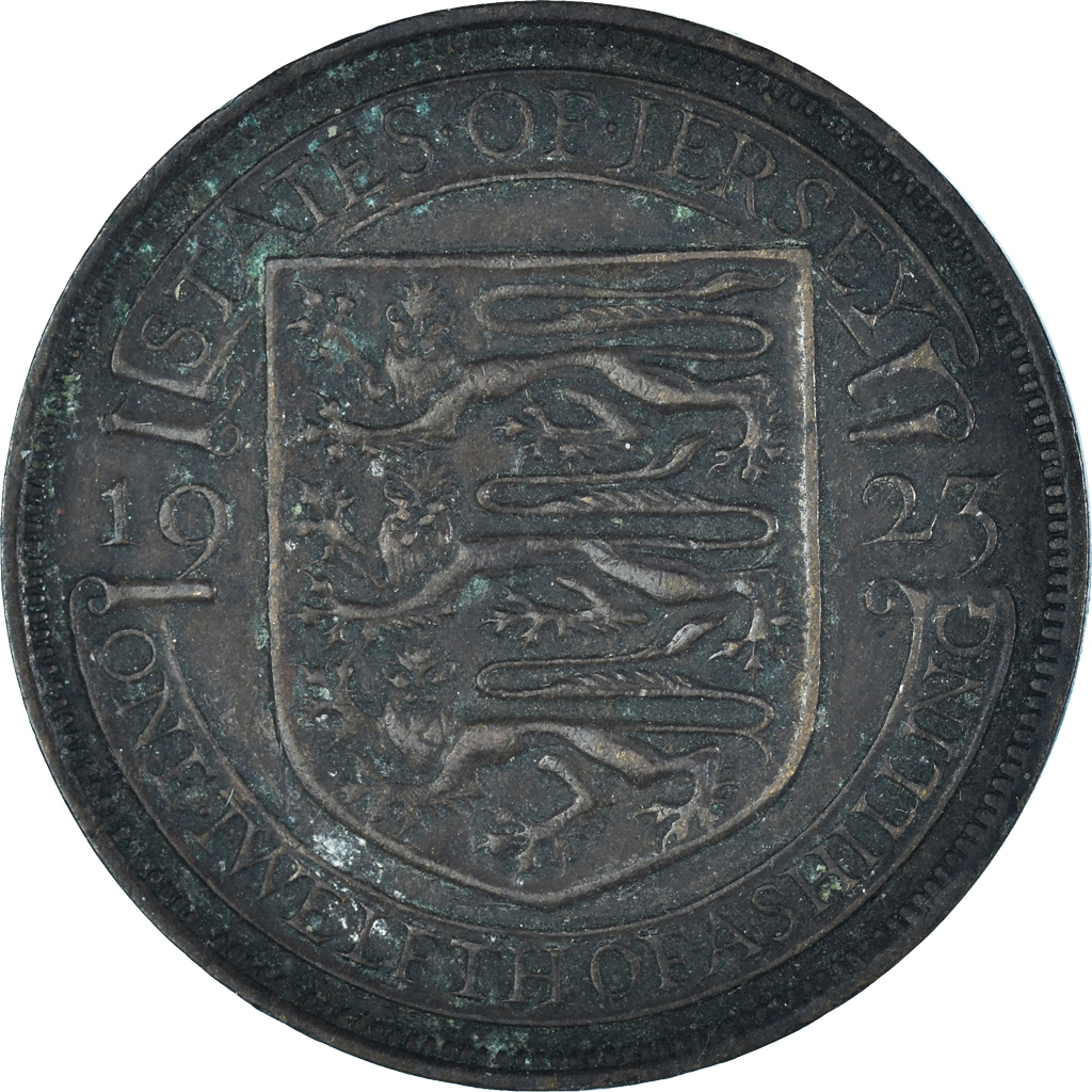 Coin, Jersey, George V, 1/12 Shilling, 1923, , Bronze, KM:14