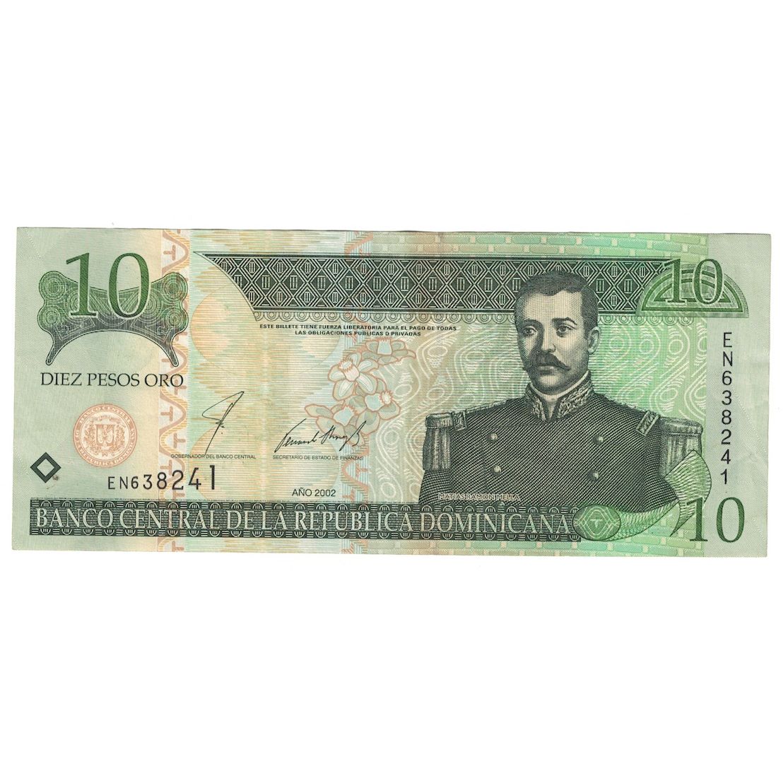 Banknote, Dominican Republic, 10 Pesos Oro, 2002, KM:168b, AU(55-58)