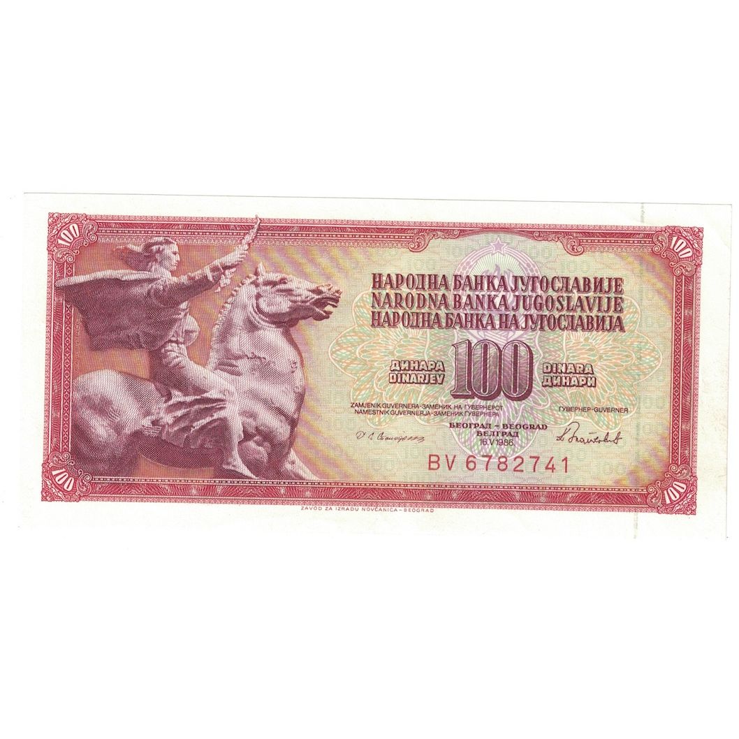 Billete, 100 Dinara, 1986, Yugoslavia, 1986-05-16, KM:90c, EBC+
