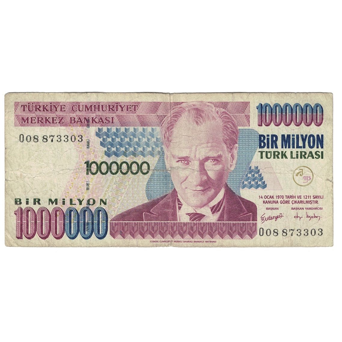 Billete, 1,000,000 Lira, 1995, Turquía, KM:209, RC+