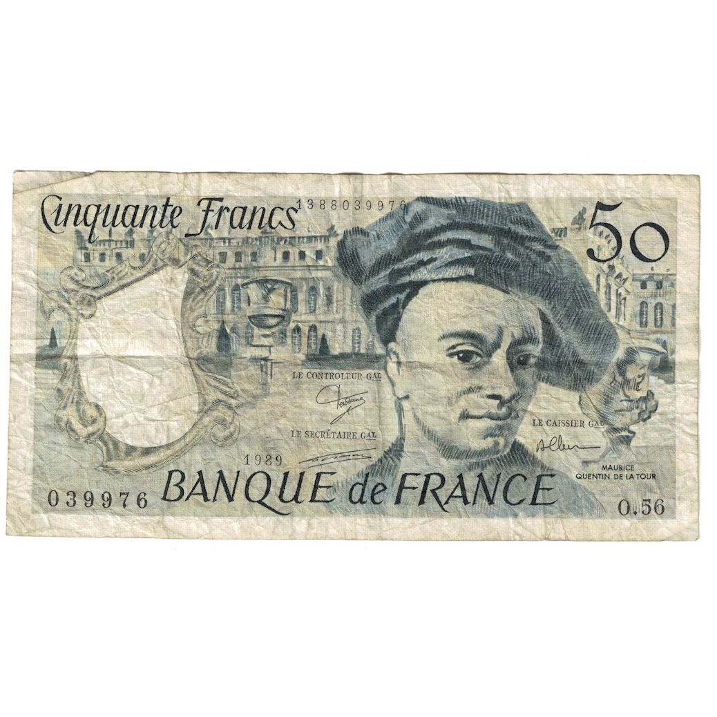 France, 50 Francs, Quentin de La Tour, 1989, O.56, F(12-15), Fayette:67.15