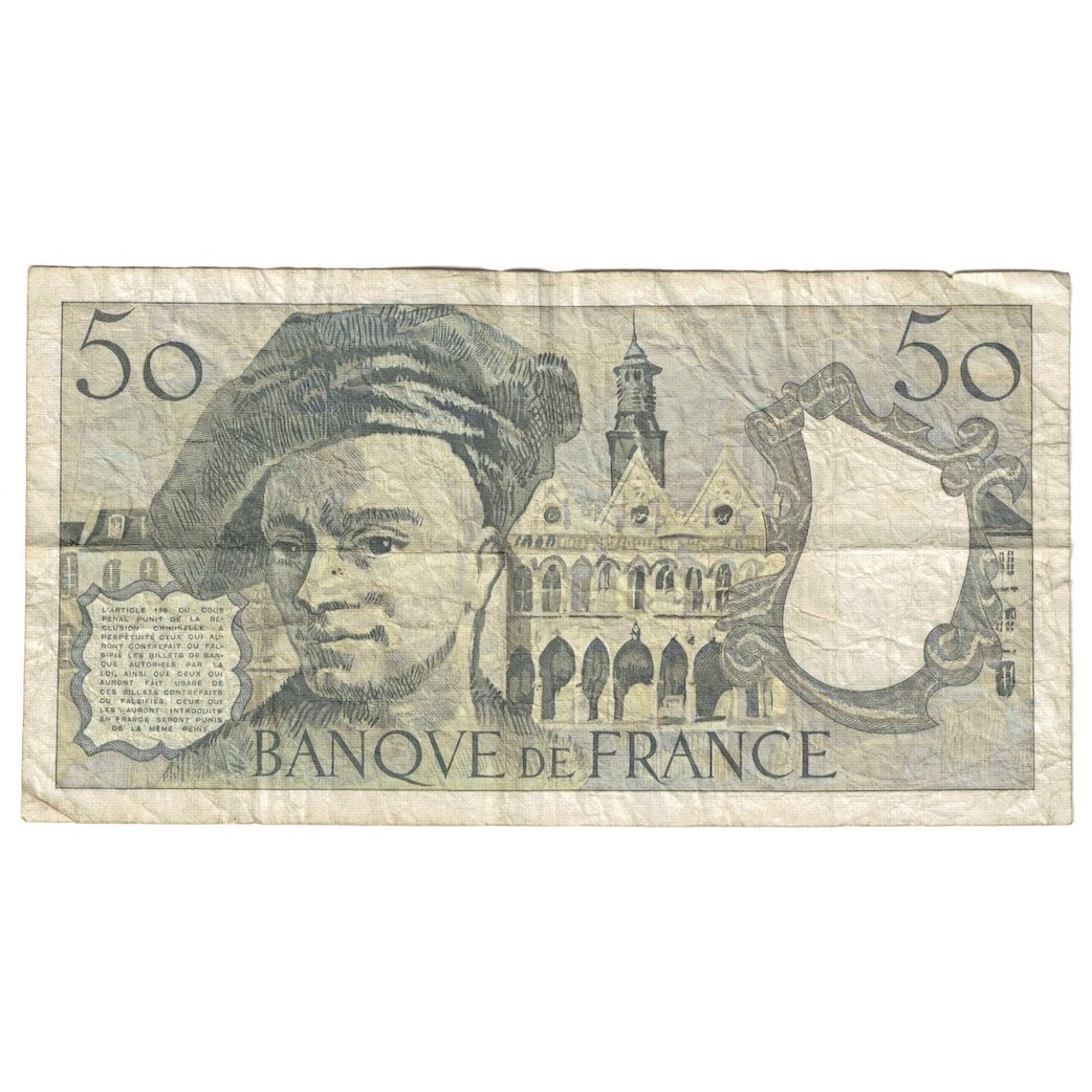 France, 50 Francs, Quentin de La Tour, 1989, O.56, F(12-15), Fayette:67.15