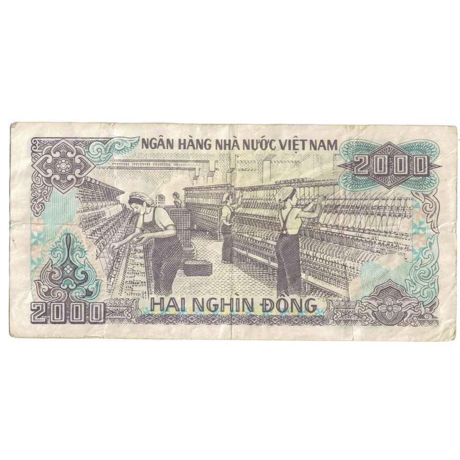 Billete, 2000 D<ox>ng, 1988 (1989), Vietnam, KM:107b, BC