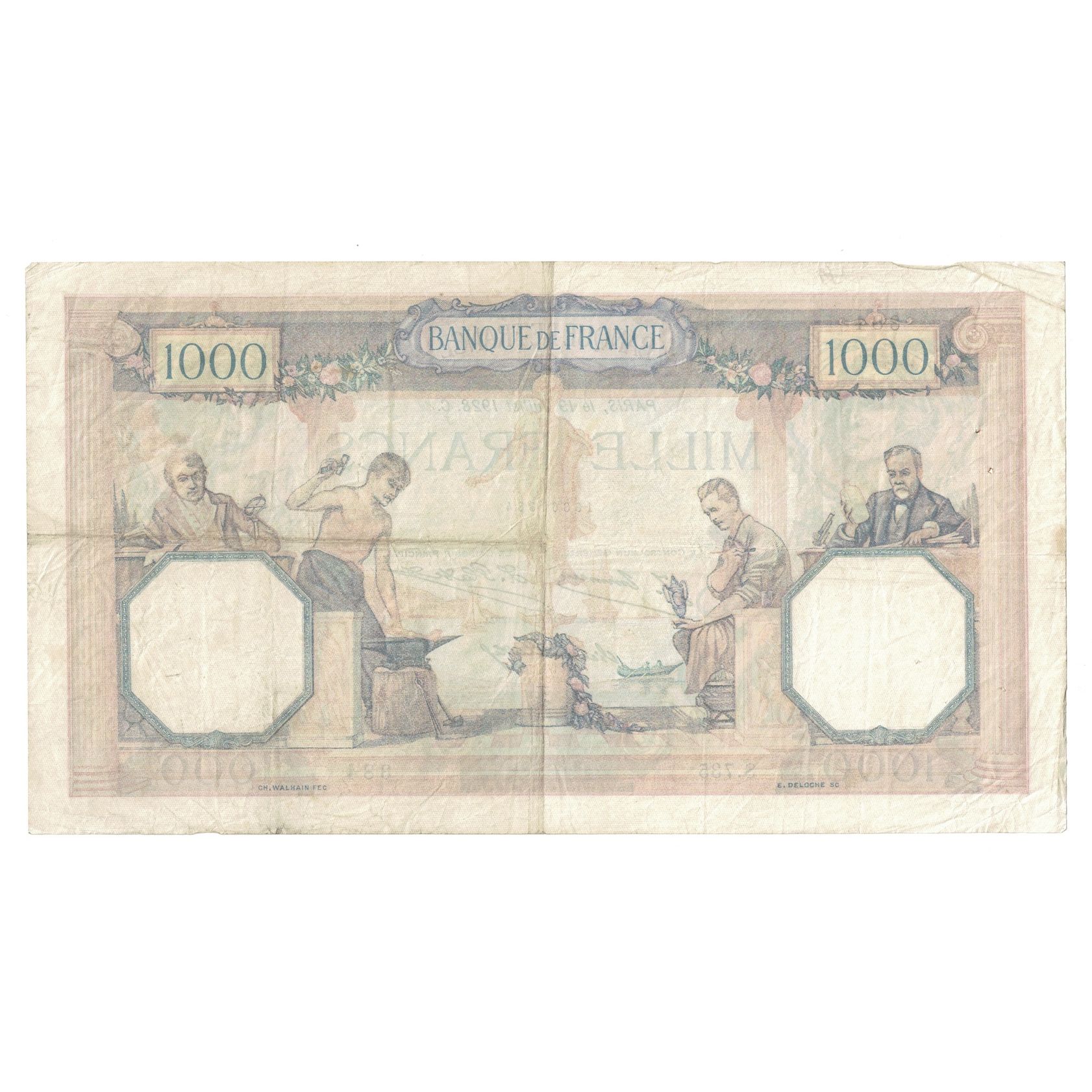 Frankrijk, 1000 Francs, Cérès et Mercure, 1928, S.735, TB+, Fayette:37.2