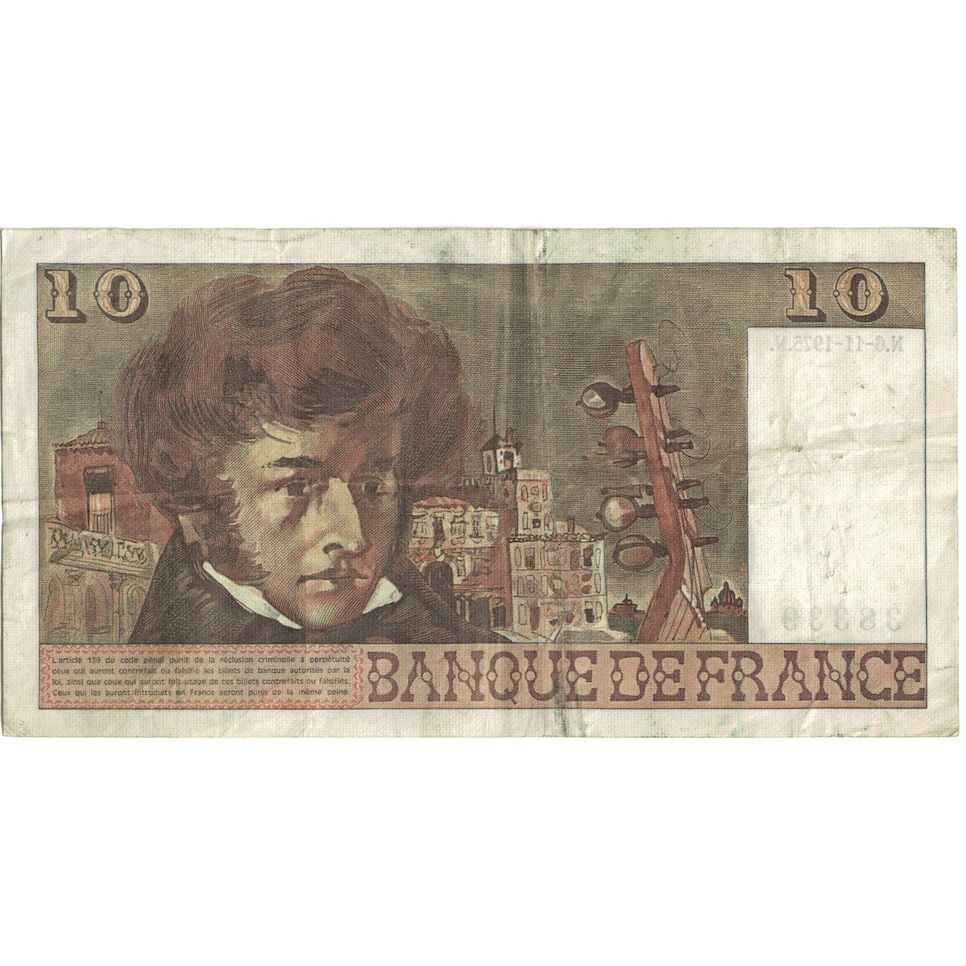 France, 10 Francs, Berlioz, 1976, J.278, F(12-15), Fayette:63.16, KM:150c