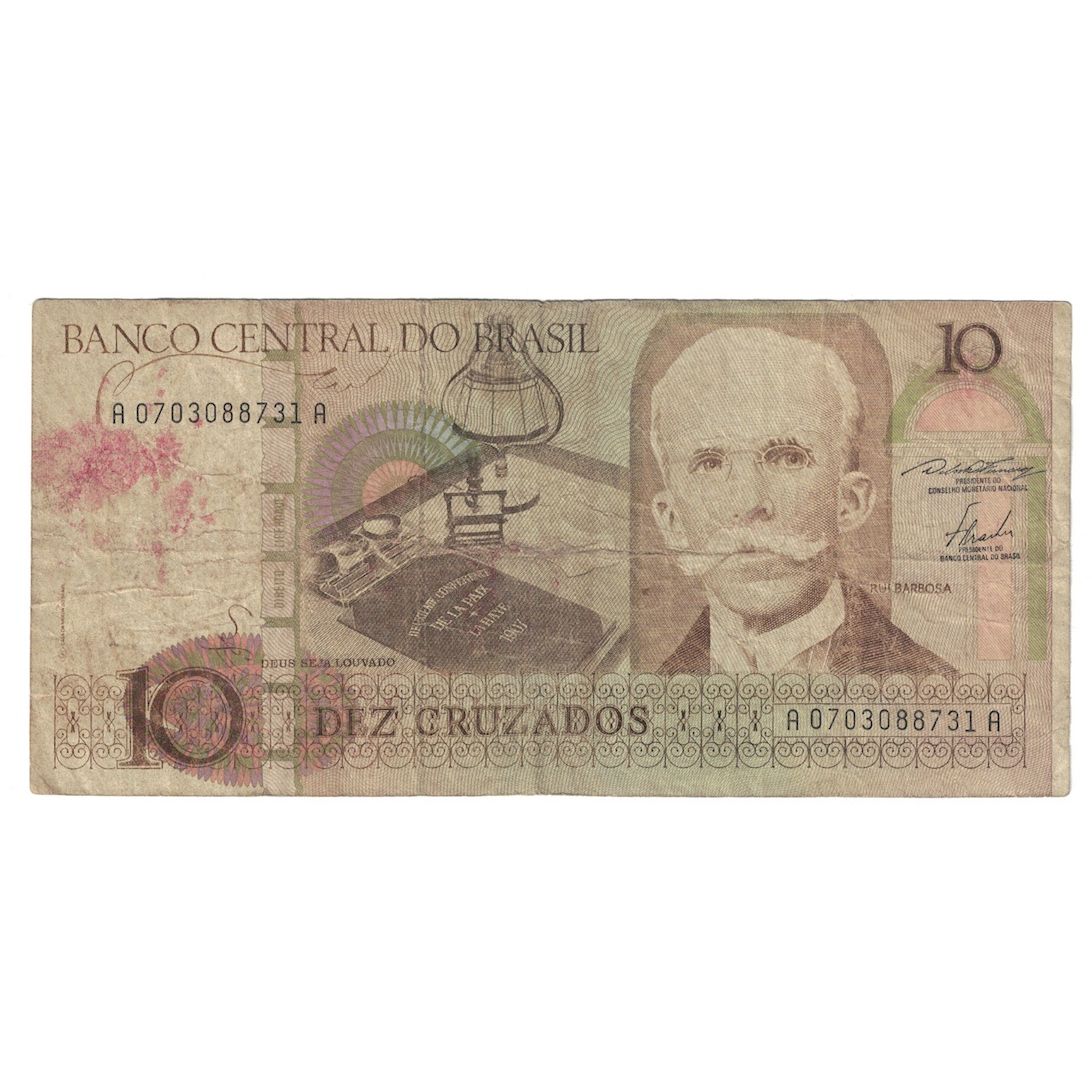 Billete, 10 Cruzados, 1987, Brasil, KM:209b, BC