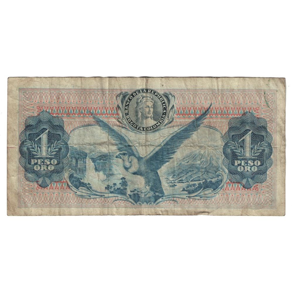 Billete, 1 Peso Oro, 1964, Colombia, 1964-01-02, KM:404b, BC