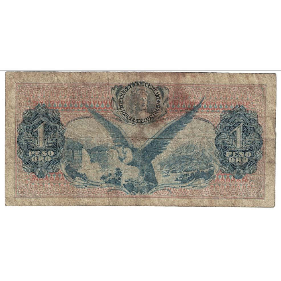 Billete, 1 Peso Oro, 1963, Colombia, 1963-10-12, KM:404b, RC+