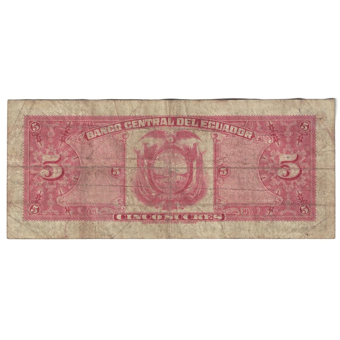 Billete, 5 Sucres, 1970, Ecuador, 1970-02-27, KM:100d, BC