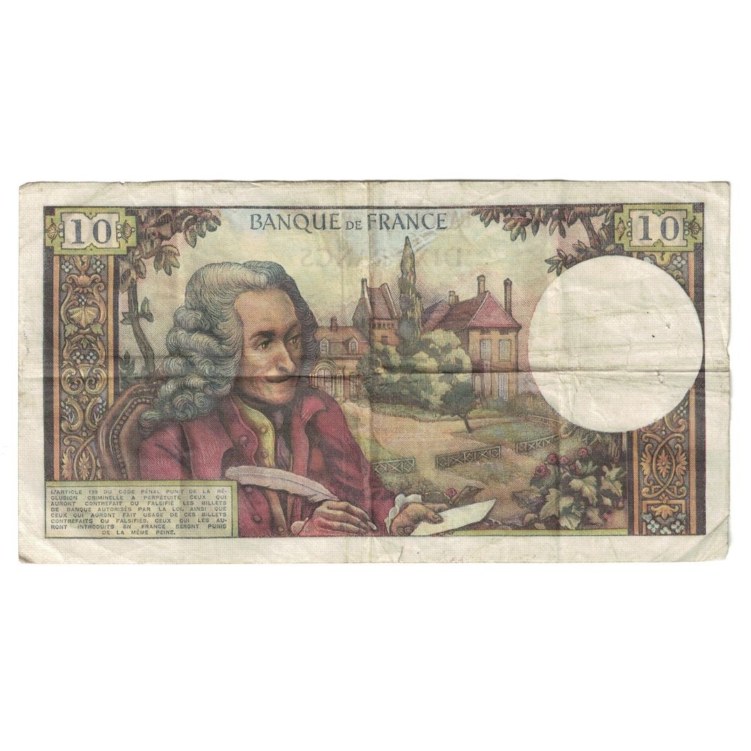 France, 10 Francs, Voltaire, 1972, T.758, VF(30-35), Fayette:62.55, KM:147d