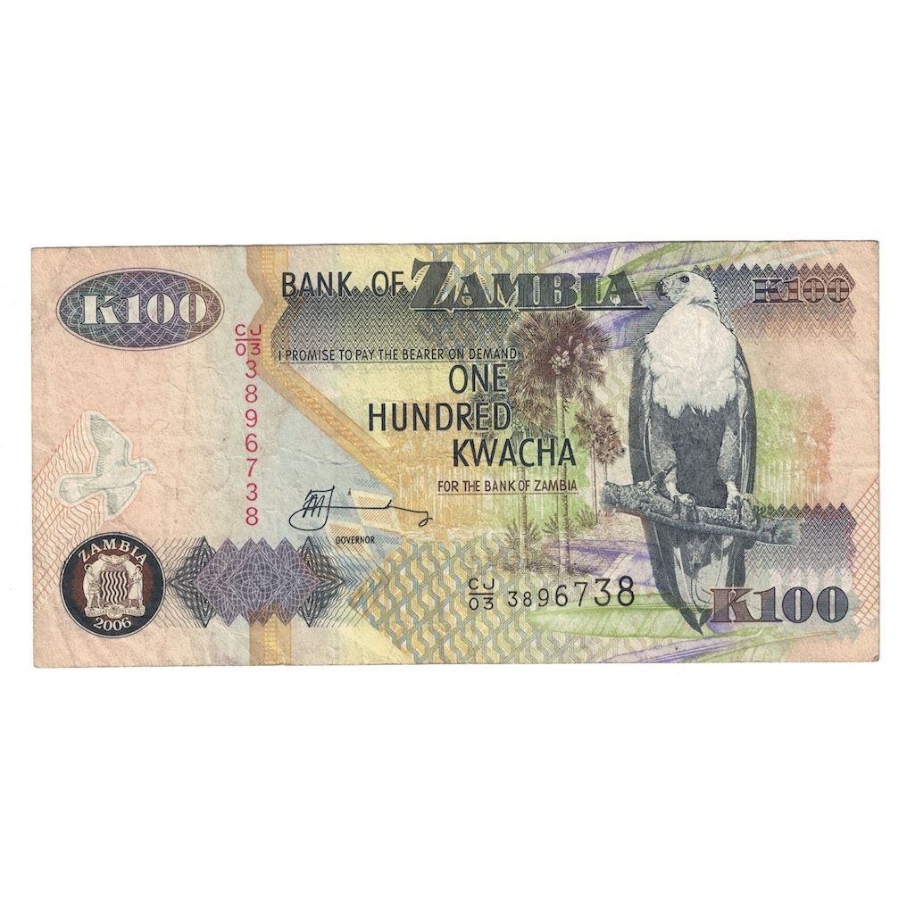 Billete, 100 Kwacha, 2006, Zambia, KM:38f, BC