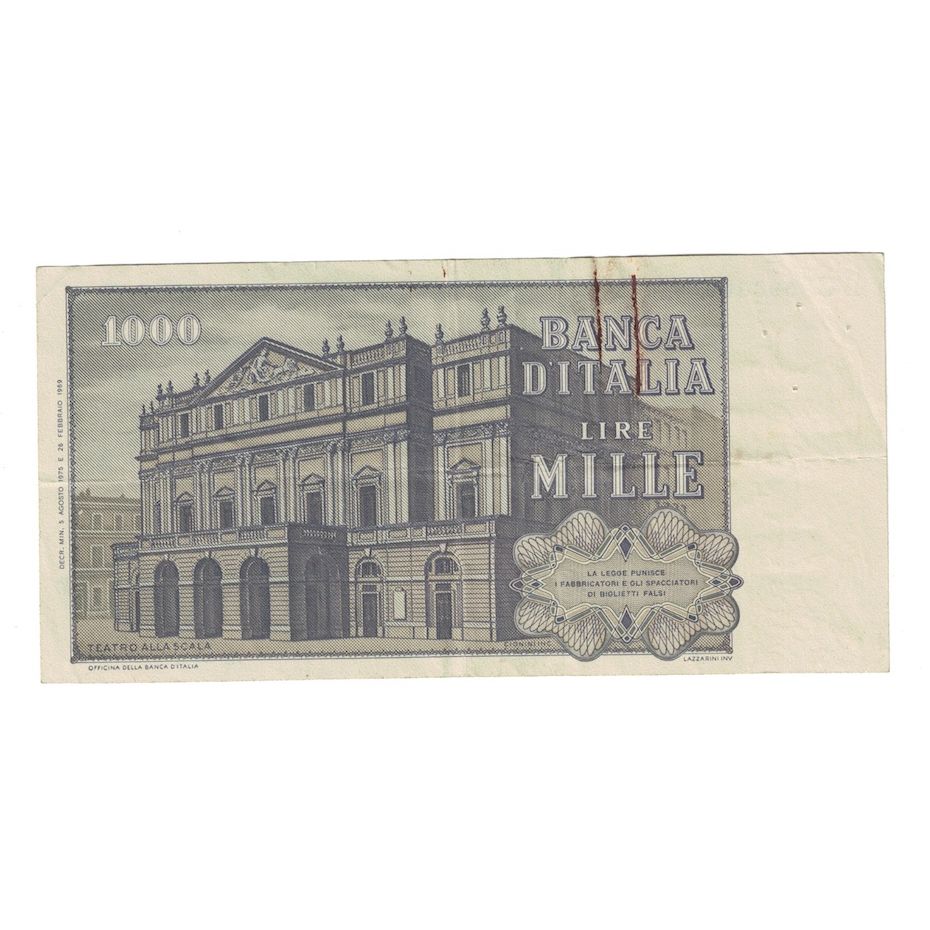 Billete, 1000 Lire, 1969, Italia, 1969-02-26, KM:101a, BC+