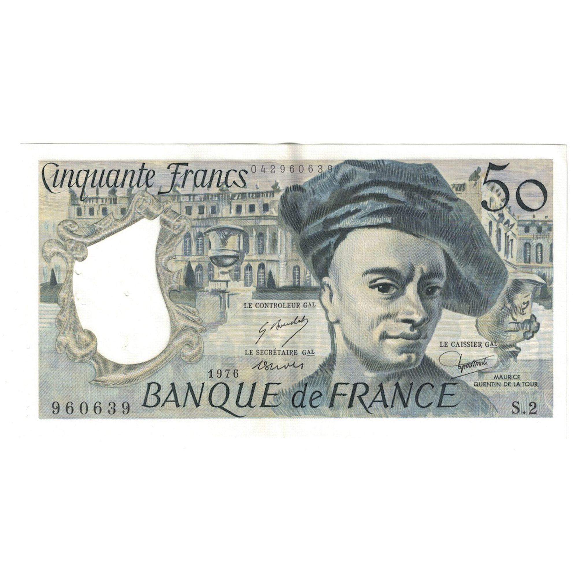 France, 50 Francs, Quentin de La Tour, 1976, s.2 960639, UNC(60-62)