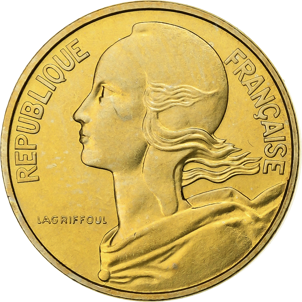 France, 10 Centimes, Marianne, 1976, Paris, série FDC, Aluminum-Bronze