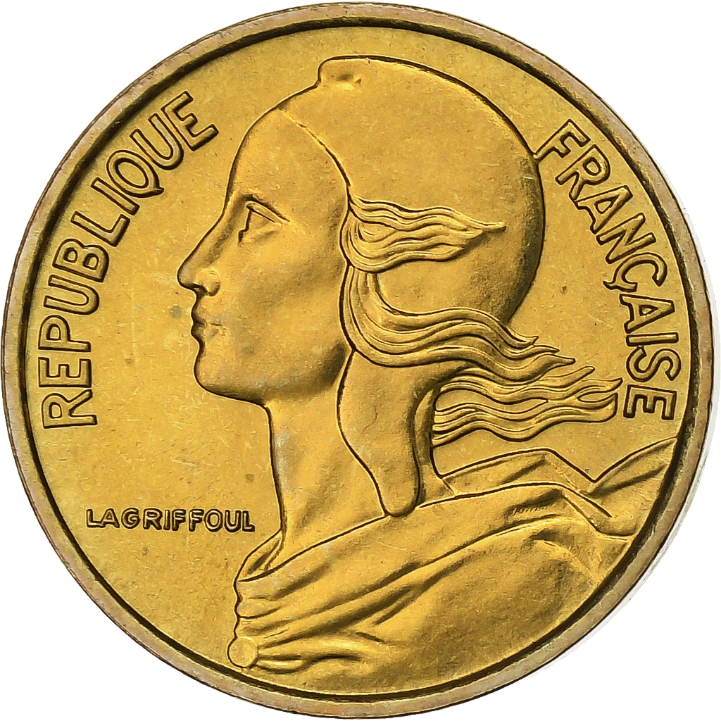 France, 5 Centimes, Marianne, 1969, Paris, Aluminum-Bronze, 
