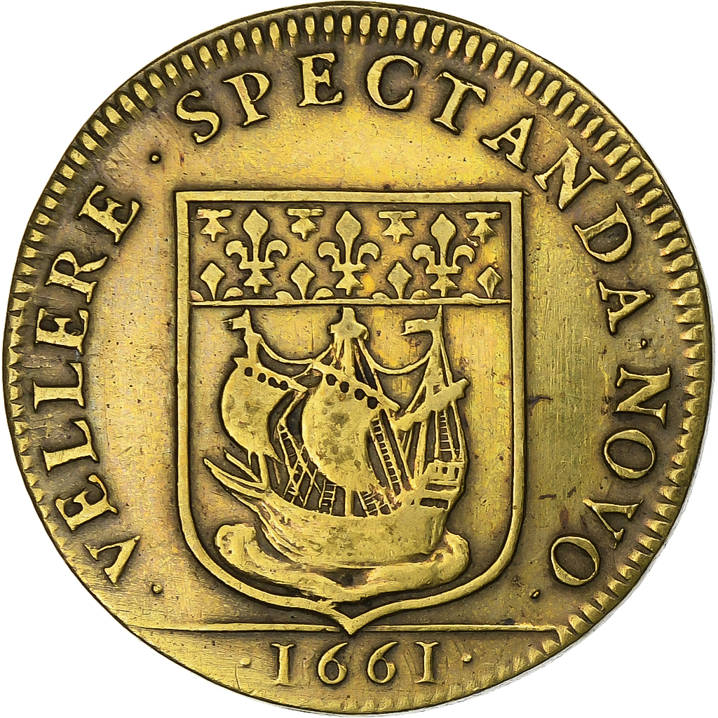 France, Token, Echevinage Parisien, Alexandre de Sève, Prévost, 1661, Brass