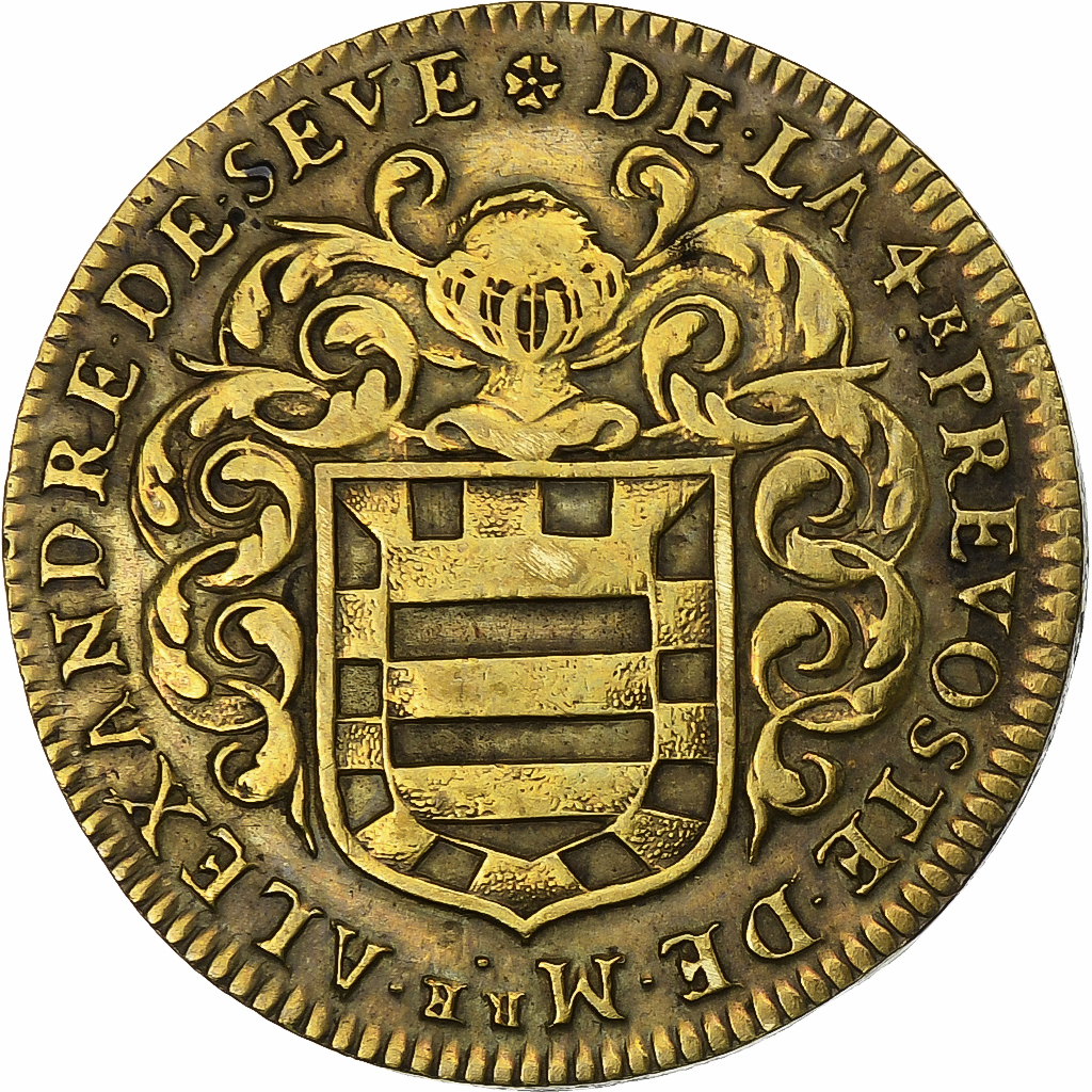 France, Token, Echevinage Parisien, Alexandre de Sève, Prévost, 1661, Brass