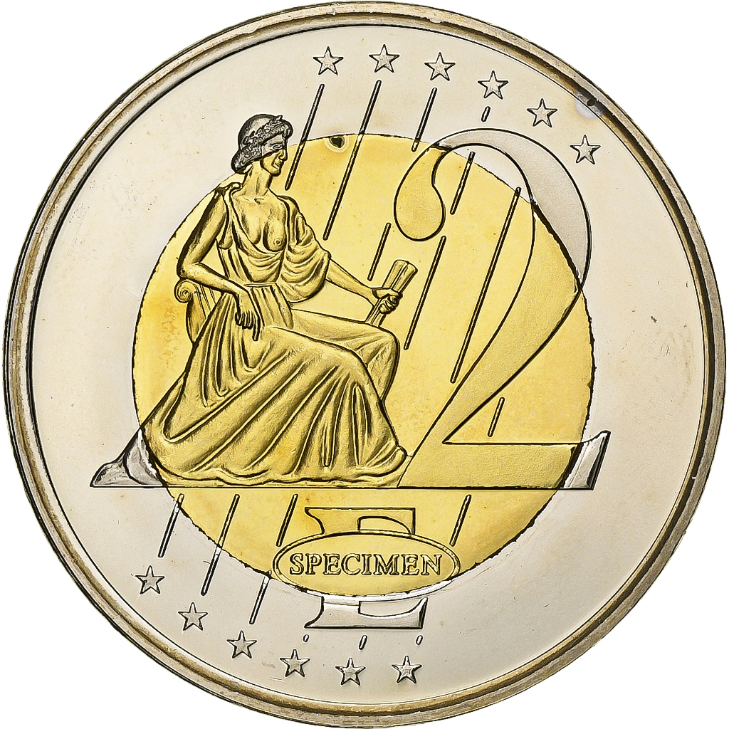 Latvia, Medal, 2 E, Essai-Trial, 2003, Bi-Metallic, 