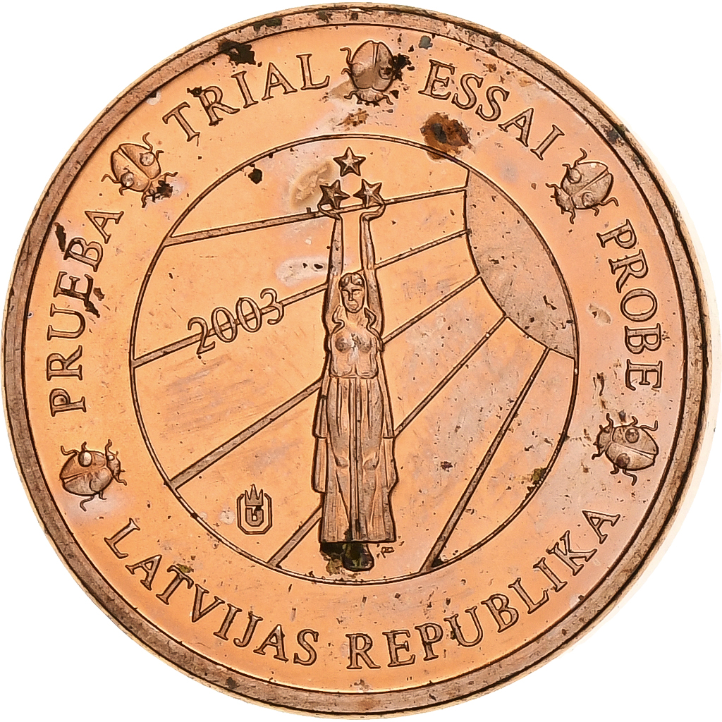 Latvia, Medal, 1 C, Essai Trial, 2003, Copper, 