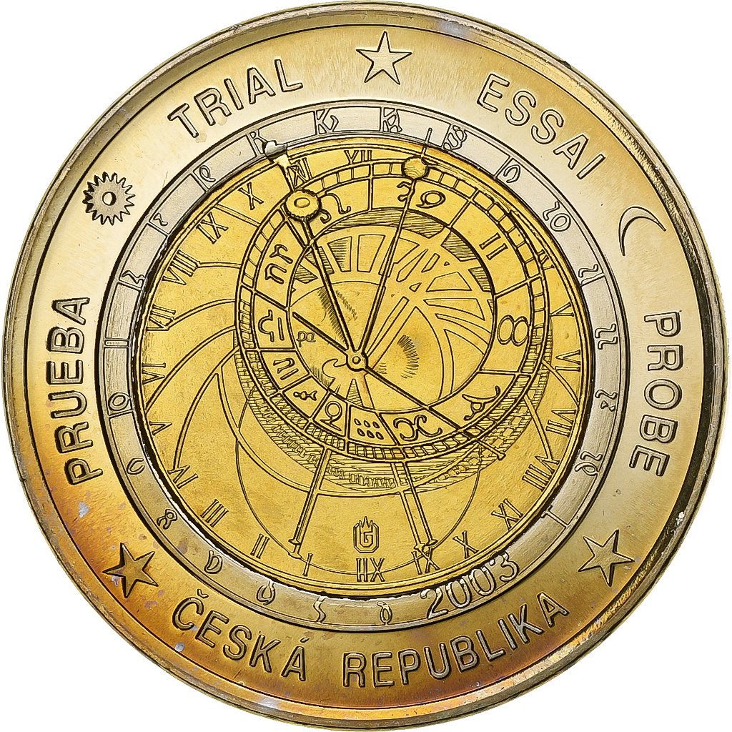 Czech Republic, Medal, 2 E, Essai-Trial, 2003, Bi-Metallic, 