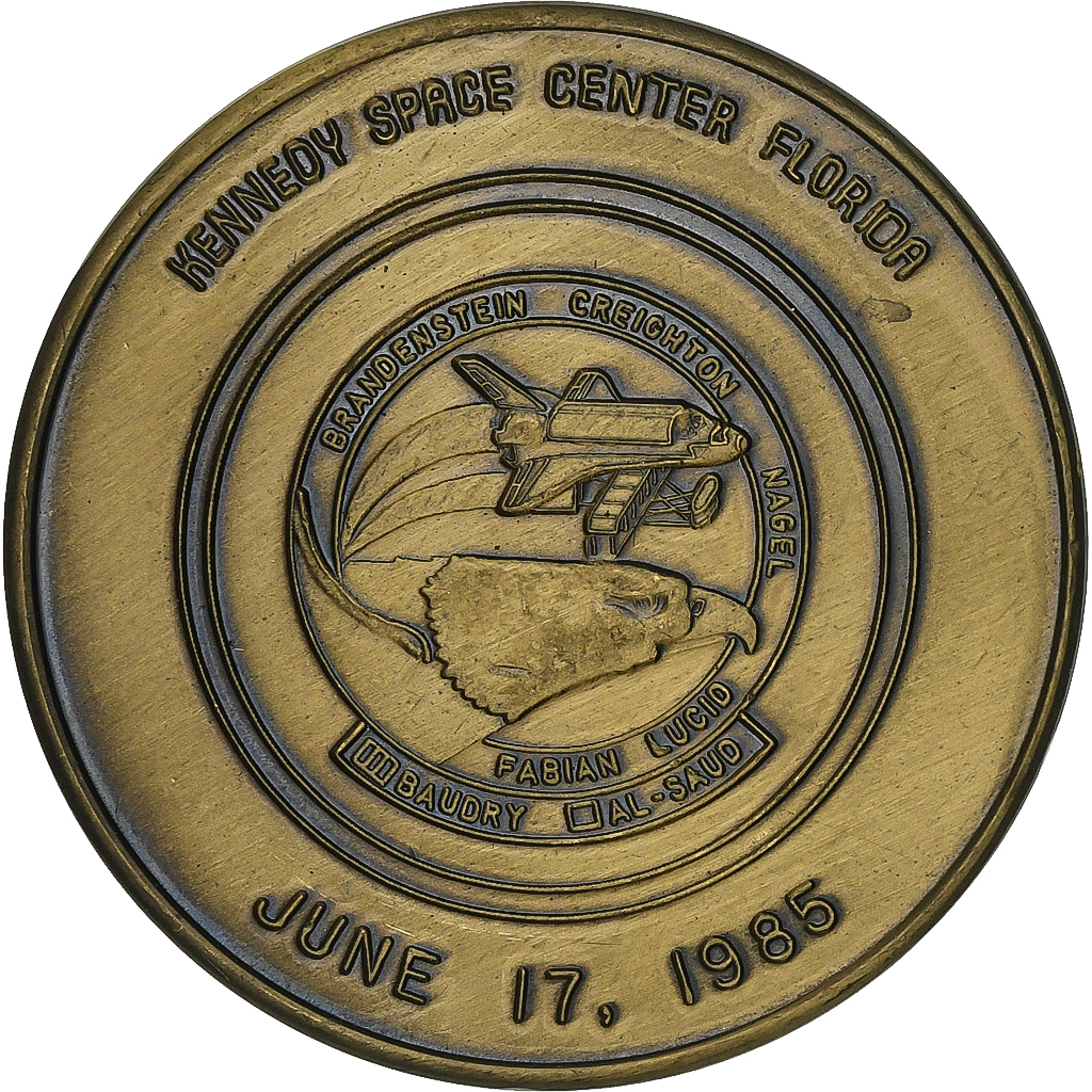 United States of America, Token, Kennedy Space Center Florida, 1985, Copper
